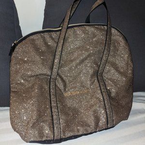 Victoria's Secret Gold glitter weekender tote bag, like new